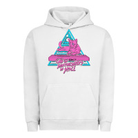 Pigment Lunar Rock Cats on Synthesizers in Space Urban Hoodie - artisFamous