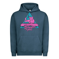 Pigment Midnight Navy Cats on Synthesizers in Space Urban Hoodie - artisFamous