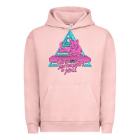 Pigment Salmon Cats on Synthesizers in Space Urban Hoodie - artisFamous