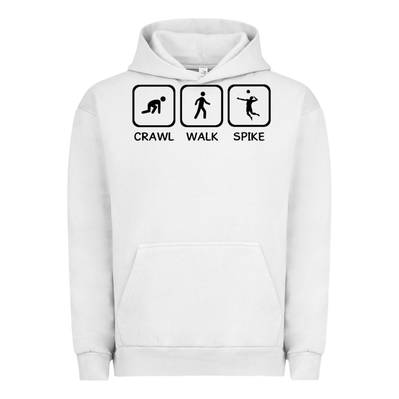 Crawl Walk Spike Volleyball Urban Hoodie by artisFamous | Teevron