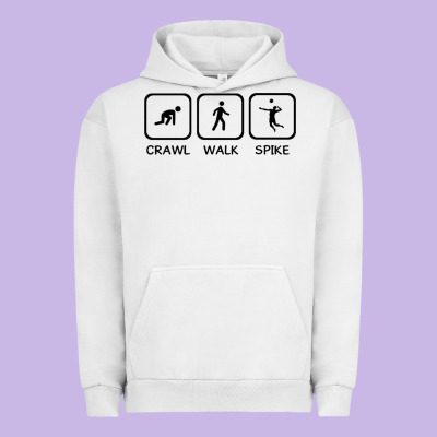 Crawl Walk Spike Volleyball Urban Hoodie Designed By Artisfamous