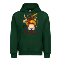 Forest Green messy bun teacher life Urban Hoodie - RanaPortraitStore