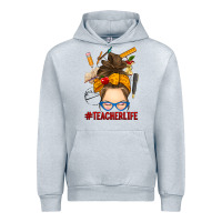 Heather Grey messy bun teacher life Urban Hoodie - RanaPortraitStore