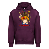 Mauve Wine messy bun teacher life Urban Hoodie - RanaPortraitStore