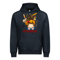 Navy messy bun teacher life Urban Hoodie - RanaPortraitStore