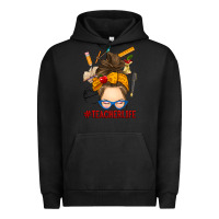 Pigment Black messy bun teacher life Urban Hoodie - RanaPortraitStore