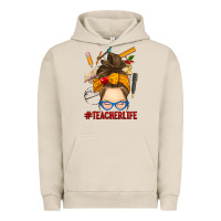Pigment French Oak messy bun teacher life Urban Hoodie - RanaPortraitStore