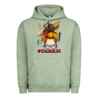 Pigment Oil Green messy bun teacher life Urban Hoodie - RanaPortraitStore