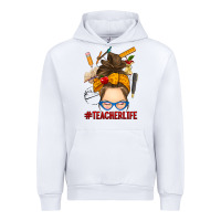 White messy bun teacher life Urban Hoodie - RanaPortraitStore