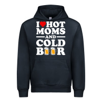 Navy i love heart hot moms cold beer funny adult drinking joke Urban Hoodie - artisFamous