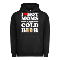 Pigment Black i love heart hot moms cold beer funny adult drinking joke Urban Hoodie - artisFamous