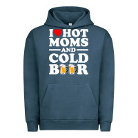 Pigment Midnight Navy i love heart hot moms cold beer funny adult drinking joke Urban Hoodie - artisFamous