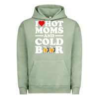 Pigment Oil Green i love heart hot moms cold beer funny adult drinking joke Urban Hoodie - artisFamous