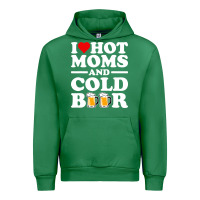 I Love Heart Hot Moms Cold Beer Funny Adult Drinking Joke Urban Hoodie | Teevron