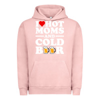 Pigment Salmon i love heart hot moms cold beer funny adult drinking joke Urban Hoodie - artisFamous