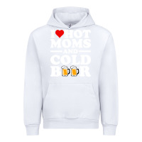White i love heart hot moms cold beer funny adult drinking joke Urban Hoodie - artisFamous