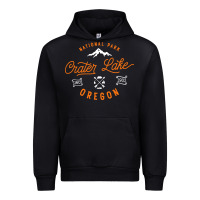 Black crater lake oregon national park vintage retro Urban Hoodie - artisFamous