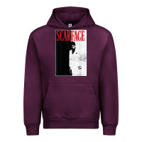 Mauve Wine scarface distressed movie photo Urban Hoodie - artisFamous