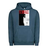 Pigment Midnight Navy scarface distressed movie photo Urban Hoodie - artisFamous