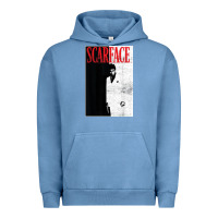 Pigment Pebble Blue scarface distressed movie photo Urban Hoodie - artisFamous