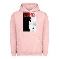 Pigment Salmon scarface distressed movie photo Urban Hoodie - artisFamous