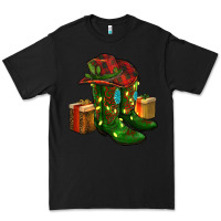 Black cowboy hat with boots christmas Premium Tee - RanaPortraitStore