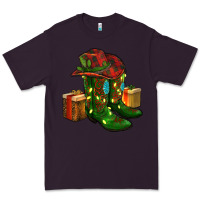 Plum cowboy hat with boots christmas Premium Tee - RanaPortraitStore