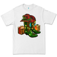 White cowboy hat with boots christmas Premium Tee - RanaPortraitStore