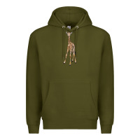 Army Green baby giraffe Premium Hoodie - LillyAllenDesigns