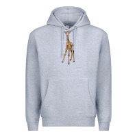 Heather Grey baby giraffe Premium Hoodie - LillyAllenDesigns