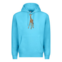 Ocean Blue baby giraffe Premium Hoodie - LillyAllenDesigns