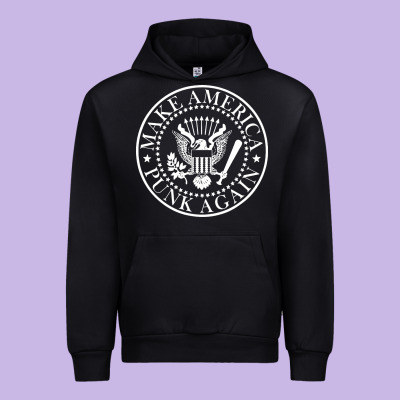 Funny Make America Punk Again Vintage Rock Seal Urban Hoodie Designed By Artisfamous