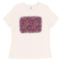 Bone pink glitter leopard with heart background Ladies Tee - OliviaCreatesArt