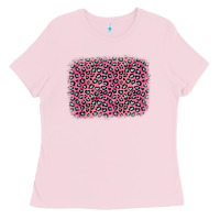 Pink Glitter Leopard With Heart Background Ladies Tee | Teevron