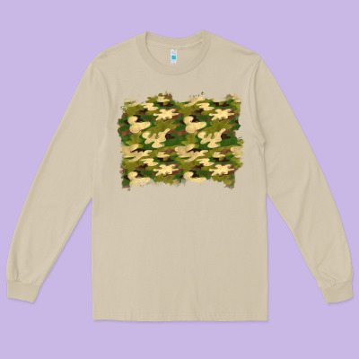 Camouflage Background Long Sleeve Tee Designed By Bundleandbundleshop