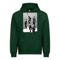 Forest Green black power black fist 1968 olympics Urban Hoodie - artisFamous