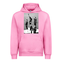 Fuchsia Pink black power black fist 1968 olympics Urban Hoodie - artisFamous