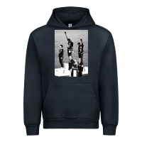 Navy black power black fist 1968 olympics Urban Hoodie - artisFamous
