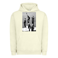 Pigment Pistachio black power black fist 1968 olympics Urban Hoodie - artisFamous