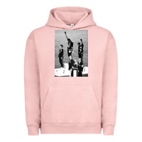Pigment Salmon black power black fist 1968 olympics Urban Hoodie - artisFamous