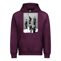Mauve Wine black power black fist 1968 olympics Urban Hoodie - artisFamous