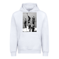 White black power black fist 1968 olympics Urban Hoodie - artisFamous