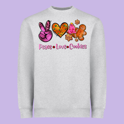 Peace Love Cookies Heavyweight Sweatshirt Designed By Adodesignshop