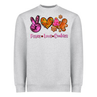Heather Grey peace love cookies Heavyweight Sweatshirt - AdoDesignShop