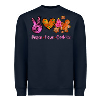 Navy peace love cookies Heavyweight Sweatshirt - AdoDesignShop