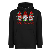 Black merry christmas gnome with christmas lights Heavyweight Hoodie - JahusDesignShop