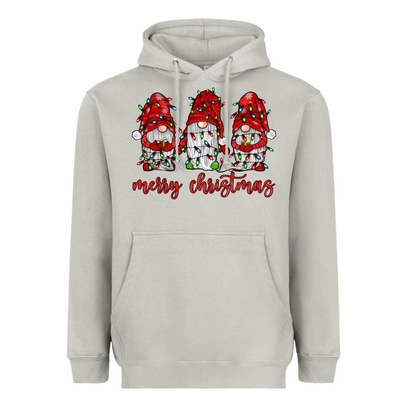 Merry Christmas Gnome With Christmas Lights Heavyweight Hoodie by JahusDesignShop | Teevron