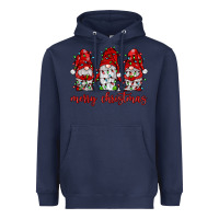 Navy merry christmas gnome with christmas lights Heavyweight Hoodie - JahusDesignShop