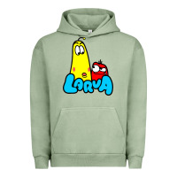 Pigment Oil Green larva cartoon Urban Hoodie - artisFamous
