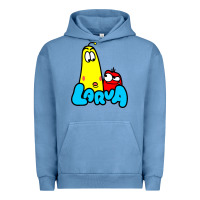 Pigment Pebble Blue larva cartoon Urban Hoodie - artisFamous